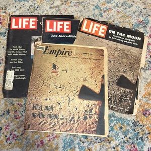 Vintage Empire& Life Magazines; Moon Landing.
